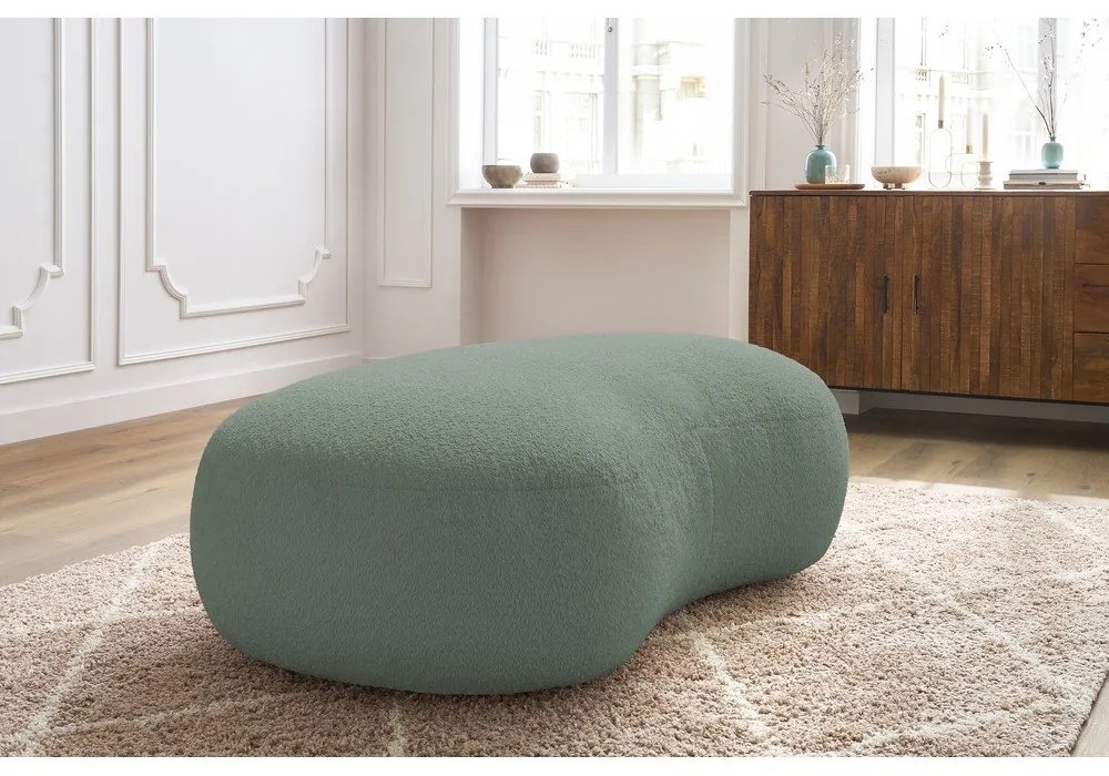 Svetlozelená podnožka z textílie bouclé Saint-Germain – Bobochic Paris