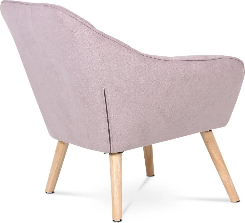 Relaxační křeslo ASPO — masiv, látka, růžová
