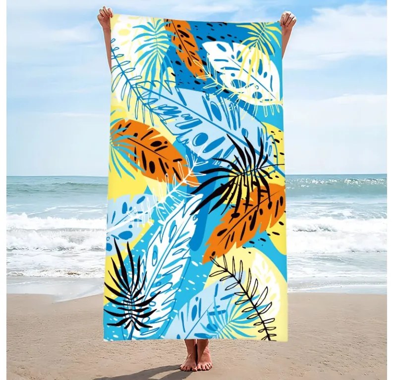 Plážový set SUMMER FRESH – osuška 100×180 cm a pončo 80×145 cm, farebný
