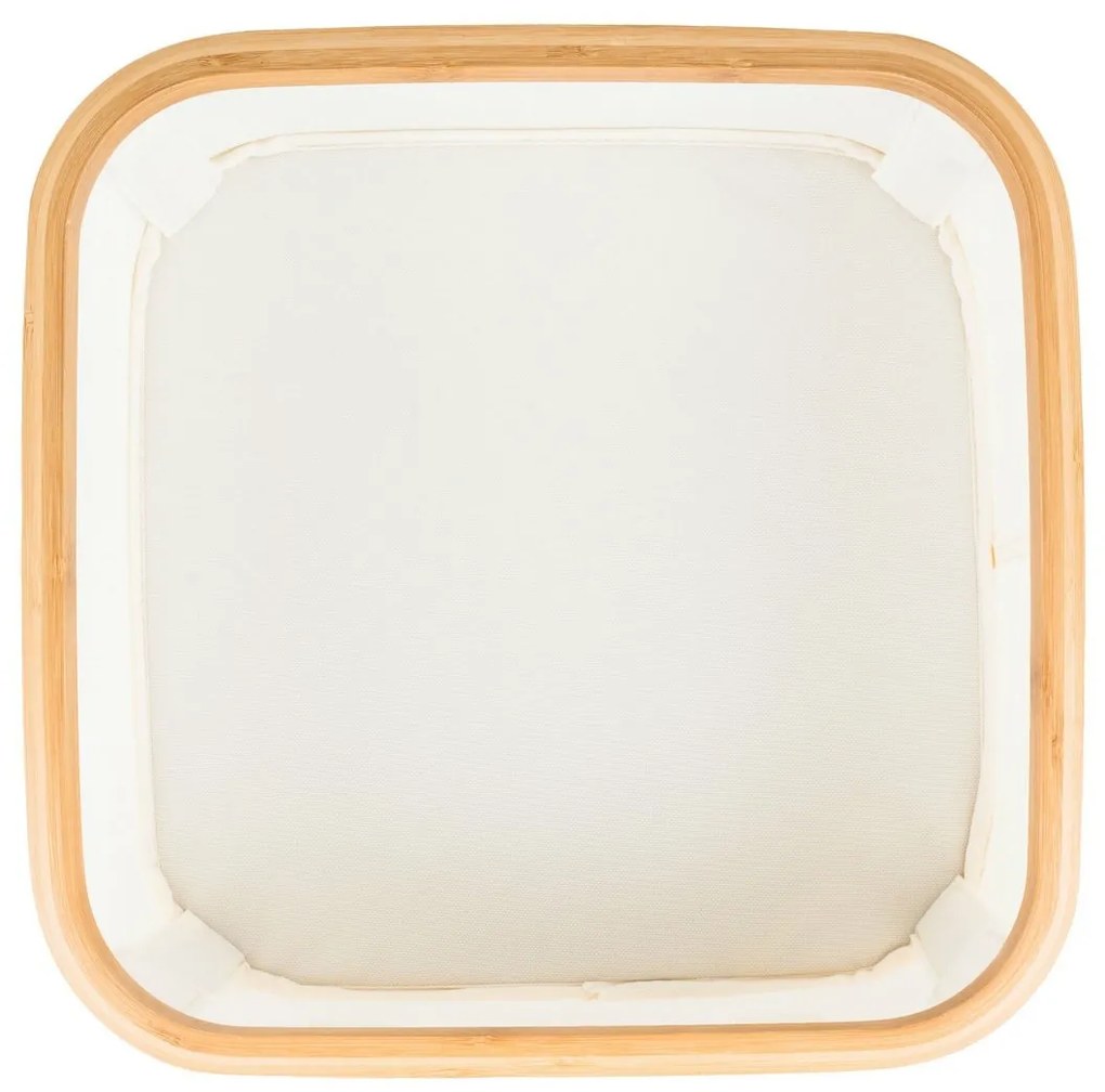 Úložný box G21 30 x 30 x 15 cm, bambusový s vekom, béžový