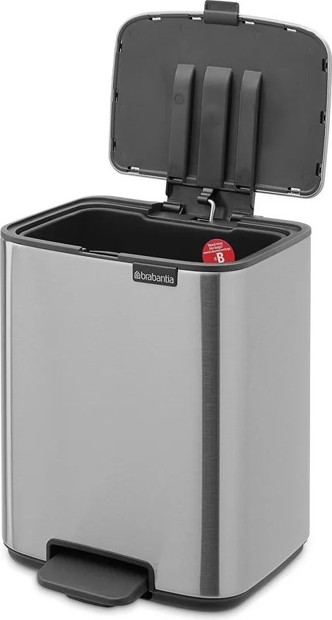 Pedálový oceľový odpadkový kôš v matne striebornej farbe 7 l Bo – Brabantia