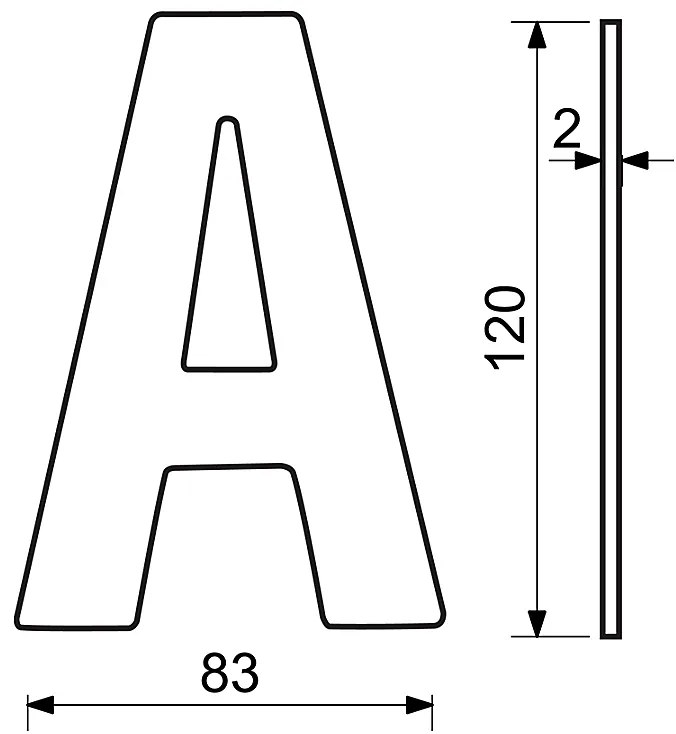 Domové písmeno RICHTER RN.120L (čierna), B, RICHTER černá