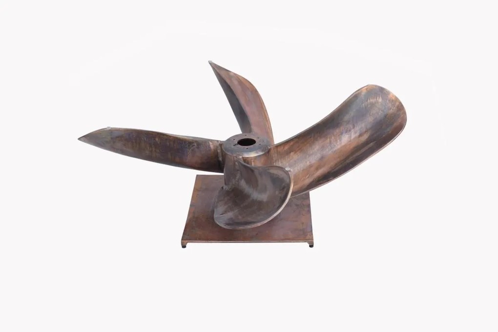 Dizajnový konferenčný stolík Propeller, 85 cm, antik medený - Skladom na SK