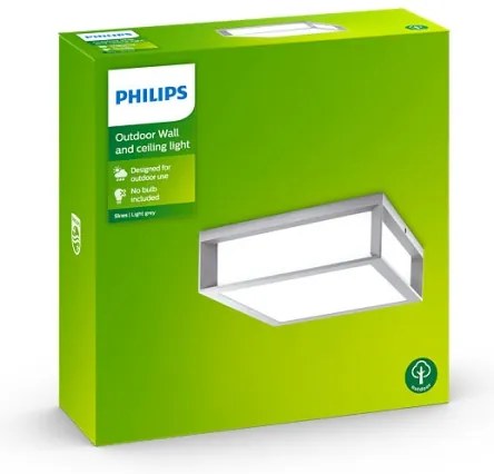 Philips - Vonkajšie stropné svietidlo SKIES 2xE27/14W/230V IP44 šedá