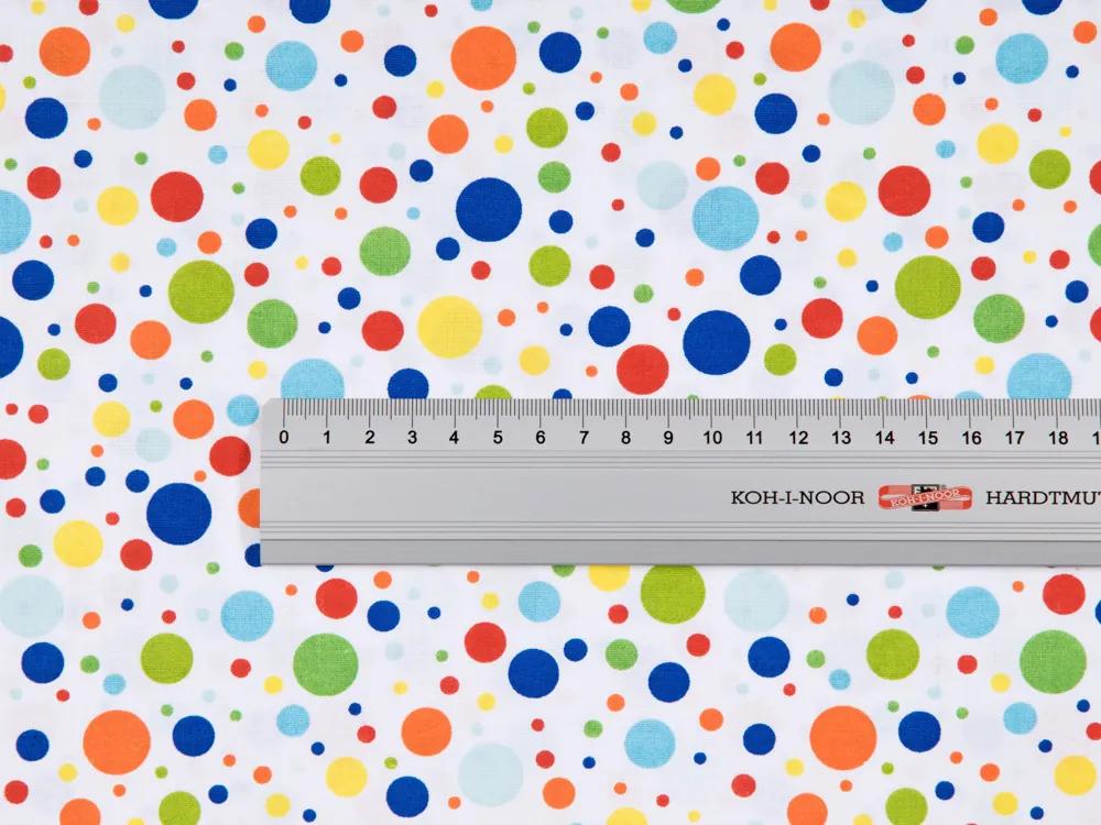 Biante Detský bavlnený obdĺžnikový obrus Sandra SA-006 Farebné bodky na bielom 100x140 cm