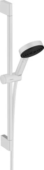 Hansgrohe Pulsify Select S, sprchová súprava 105 3jet Relaxation EcoSmart so sprchovou tyčou 65 cm, matná biela, HAN-24161700