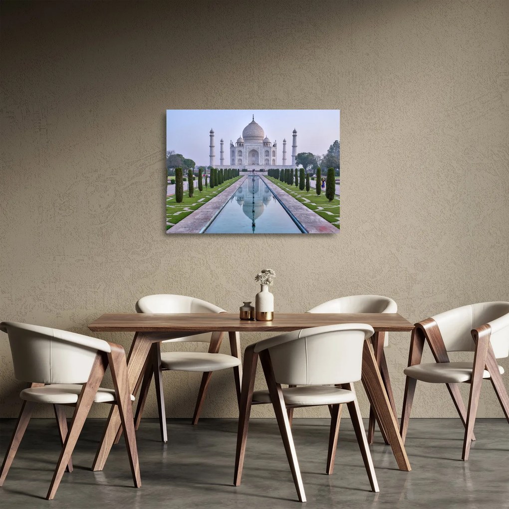 Sklenený obraz - Taj Mahal za východu slnka (70x50 cm)