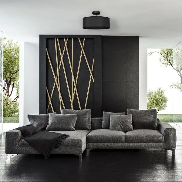 Luster na tyči ALBA 3xE27/15W/230V čierna