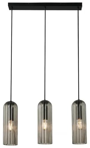Nordlux - Luster na lanku MIELLA 3xE27/25W/230V čierny/dymový