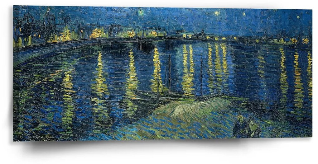 Sablio Obraz Hviezdna noc nad Rhônou - Vincent van Gogh - 110x50 cm