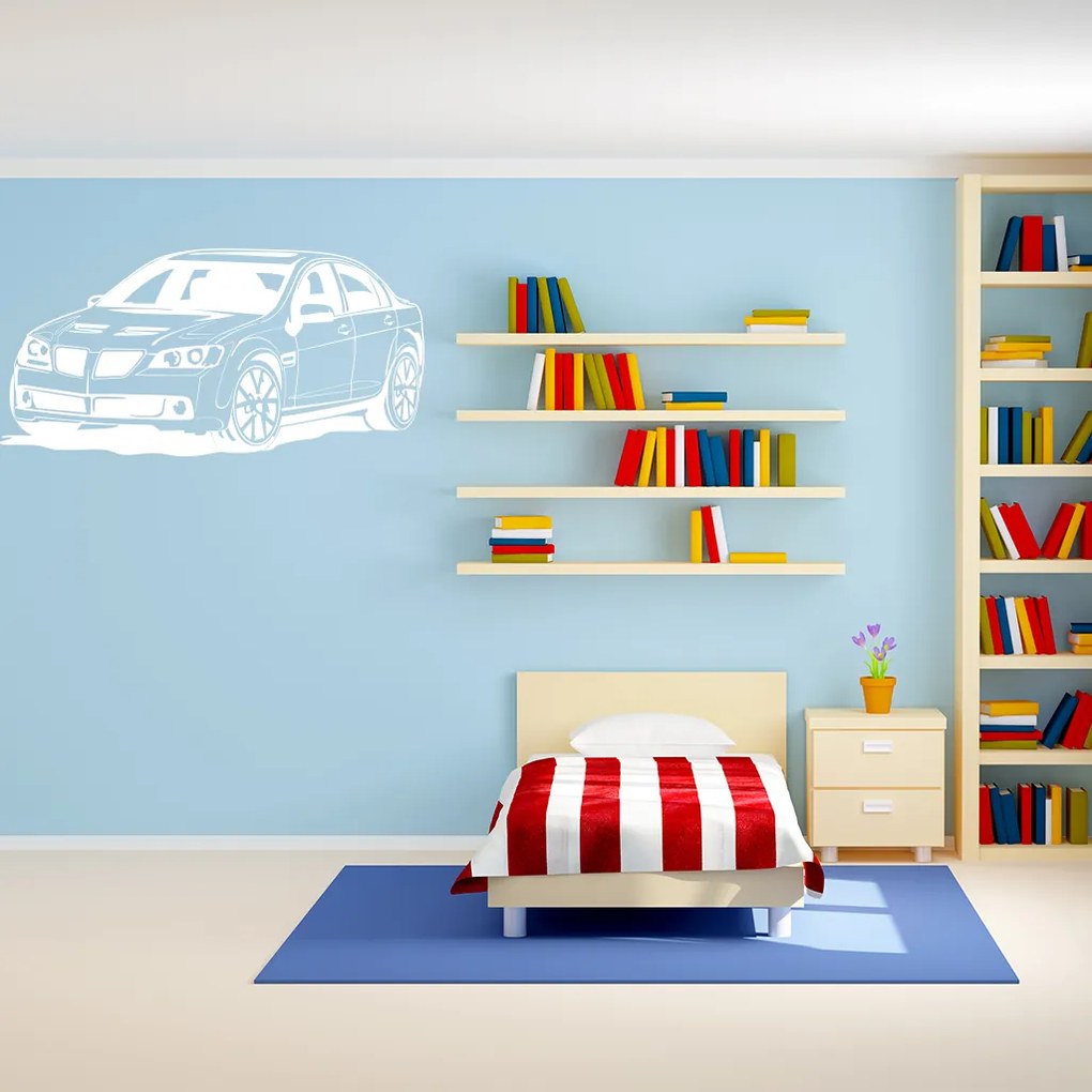 Veselá Stena Samolepka Pretekárske auto Farba: černá, Veľkosť: 80 x 40 cm