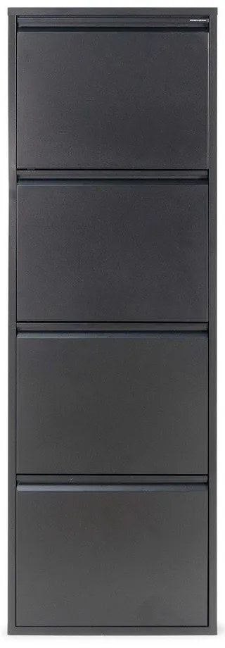 Čierna kovová výklopná skrinka na topánky 50x150x22 cm Billy – Spinder Design