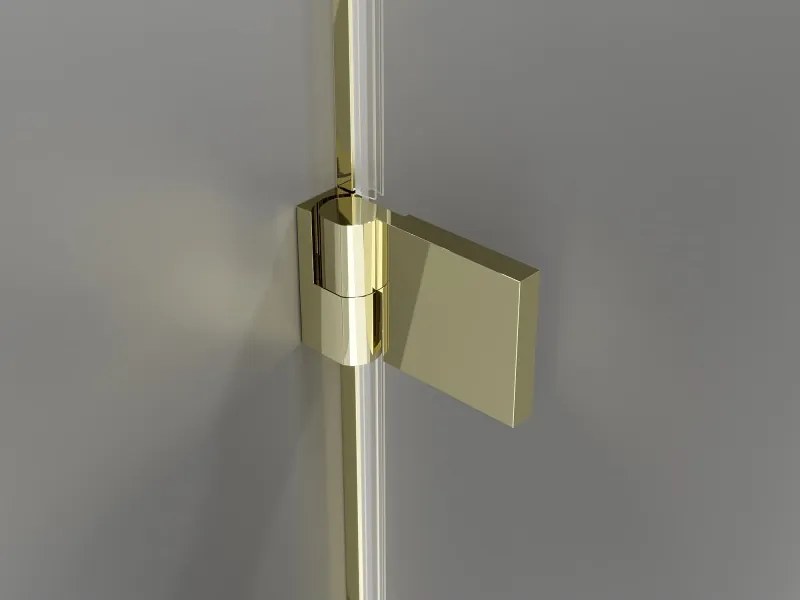 Mexen Lunar-B Duo, výklopný sprchový kút 100 x 85 cm, 8mm číre sklo, zlatý profil, 832-100L-085P-50-00