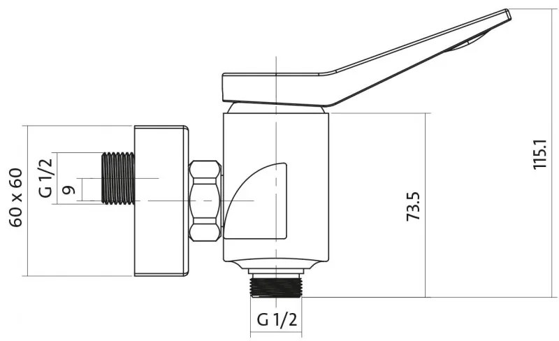 Cersanit CROMO - sprchová batéria, chrómová, S951-036