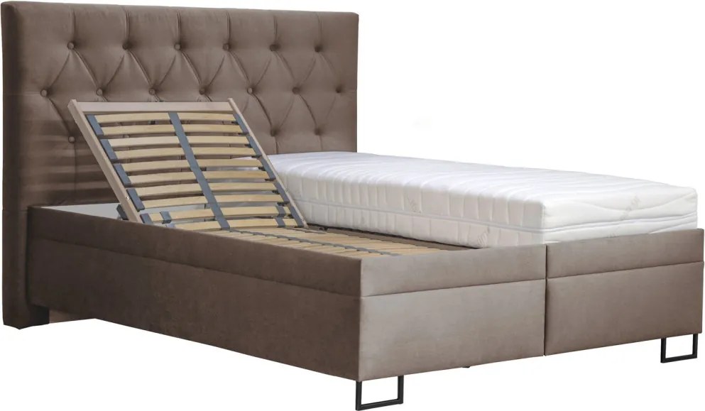 Posteľ Amy 180x200 cm, svetlo hnedá látka