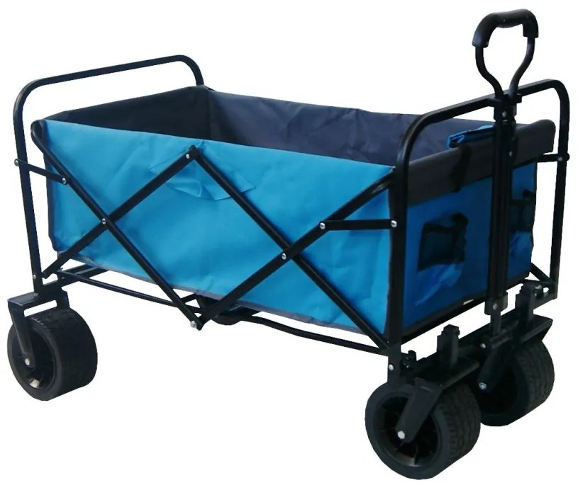 Skladací prepravný vozík - premium 150 L tyrkysová