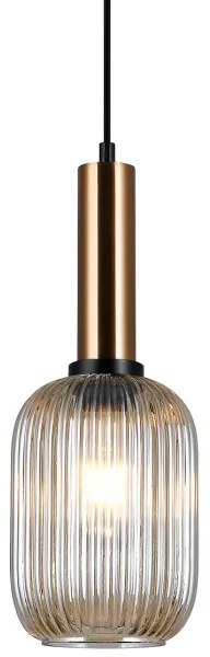 ITALUX PND-5588-1M-BRO+AMB - Luster na lanku ANTIOLA 1xE27/40W/230V bronz