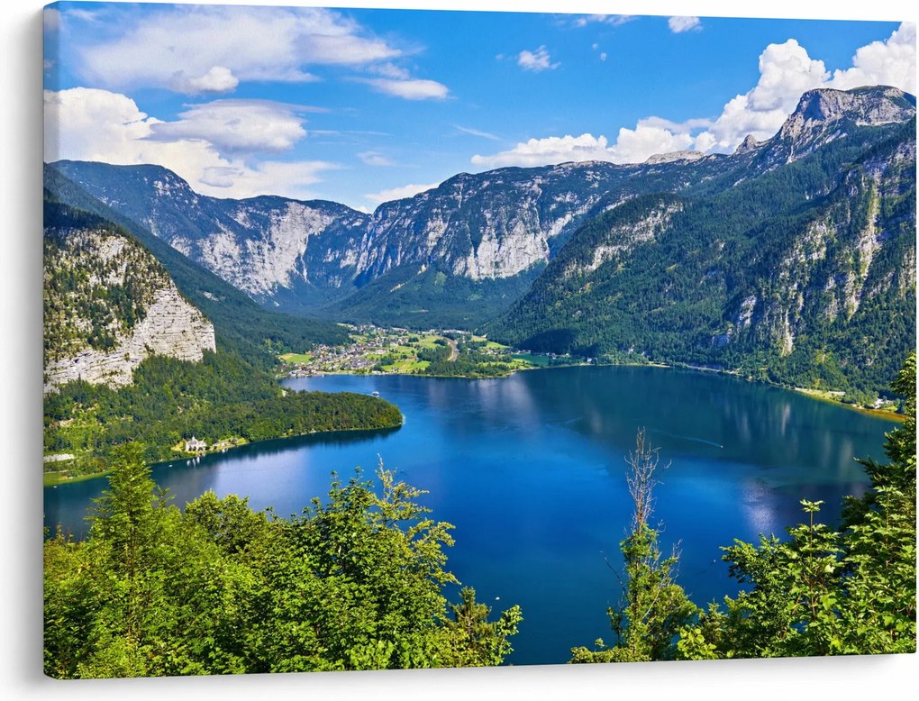 Obraz - Halštatské jazero, Hallstatt, Rakúsko (70x50 cm)