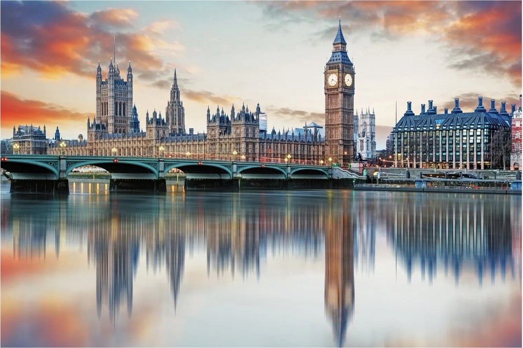 Obraz - Londýnske Houses of Parliament (90x60 cm)