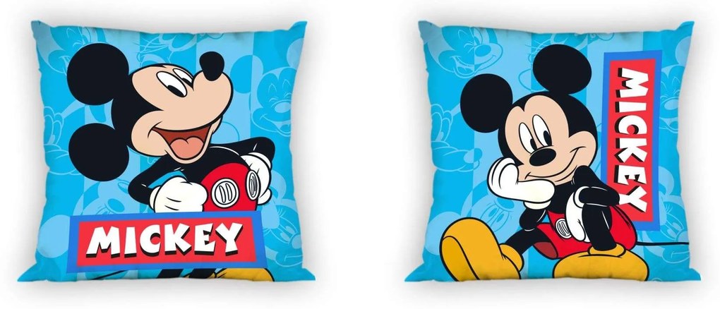 FARO Obliečka na vankúšik Mickey blue  Bavlna, 40/40 cm