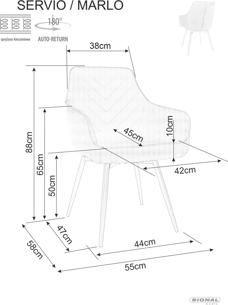 SI Služba Velvet Chair čierna