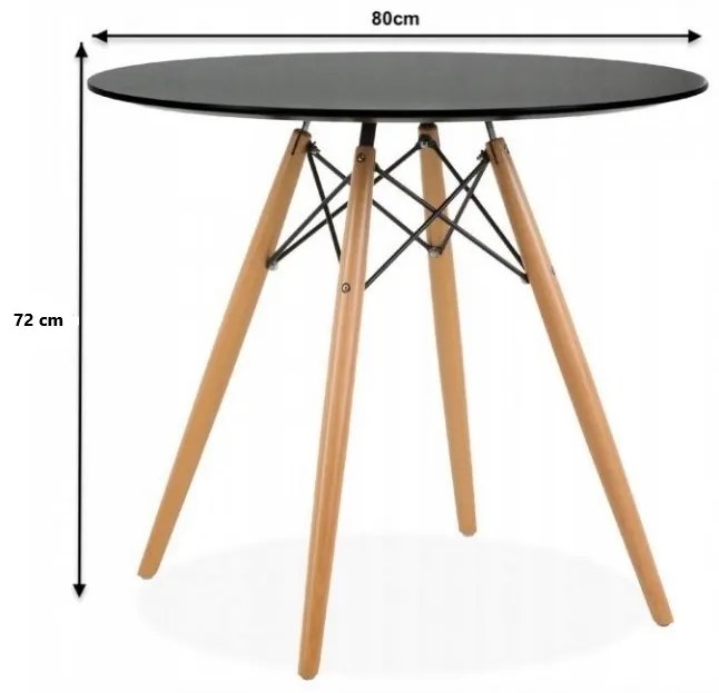 Bestent Jedálenský stôl 80cm Anello Black