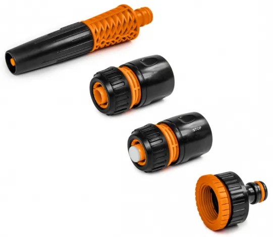 4-dielná súprava zavlažovacích zariadení pre hadicu 1/2