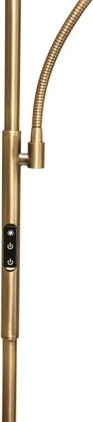 LED stmievateľná stojacia lampa NORA LED/25W/230V 2200/3000/4000K + LED/5W 3000K zlatá + diaľkové ovládanie