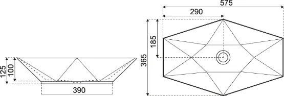 Novoterm Keramické umývadlo na dosku NV-KR-570 biele matné