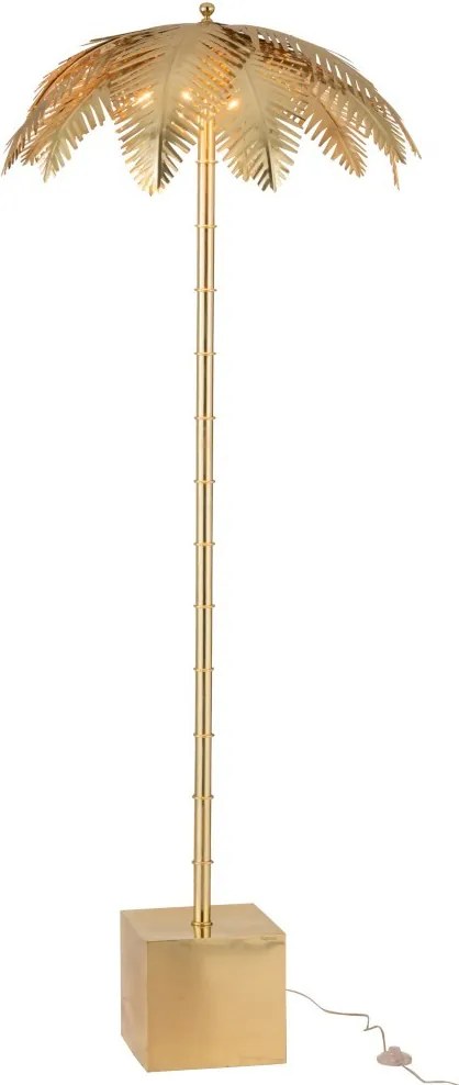 Zlatá kovová stojací palmová lampa Coconut - Ø 77 * 210 cm