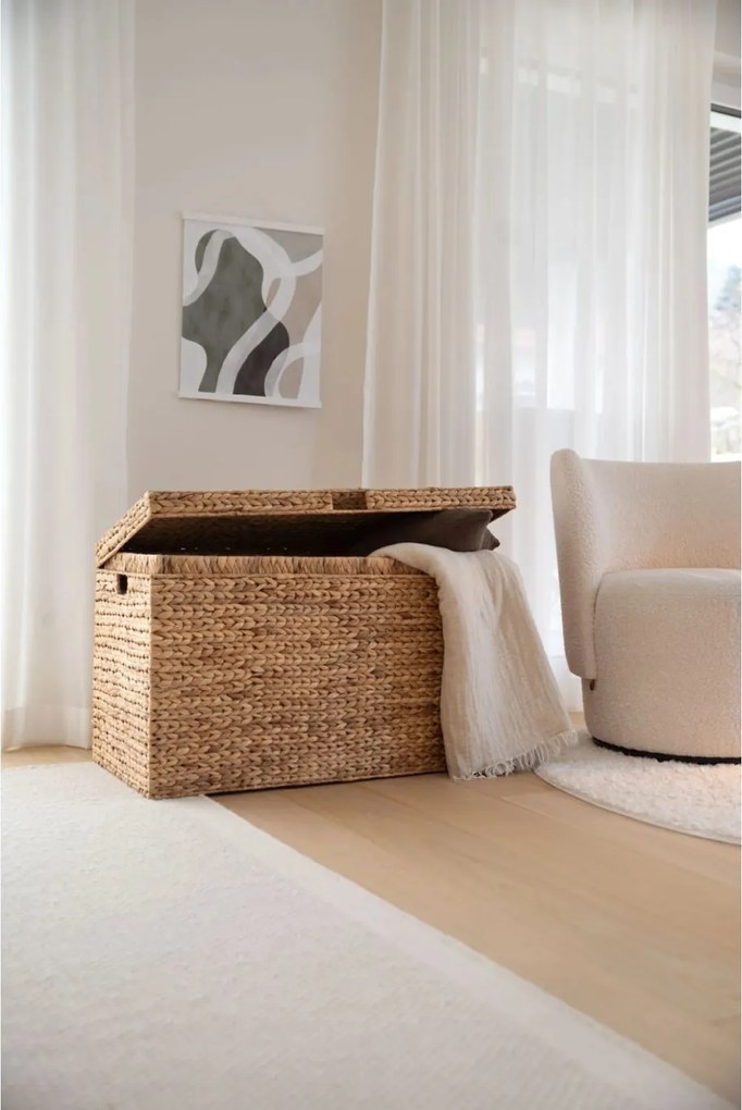 Truhla BIG, šírka 90 cm, vodný hyacint, natur