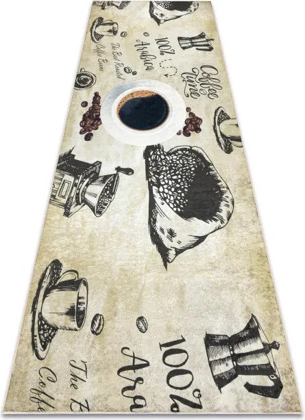 Protišmykový koberec / behúň ANDRE 2835 zelený / hnedý