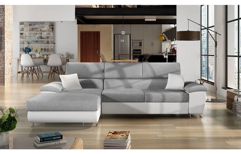 Rohová sedacia súprava Alvin Mini, Dostupné poťahy: ekokoža Soft 017 + Lux 06 + ekokoža Soft 017, Strana: ľavá