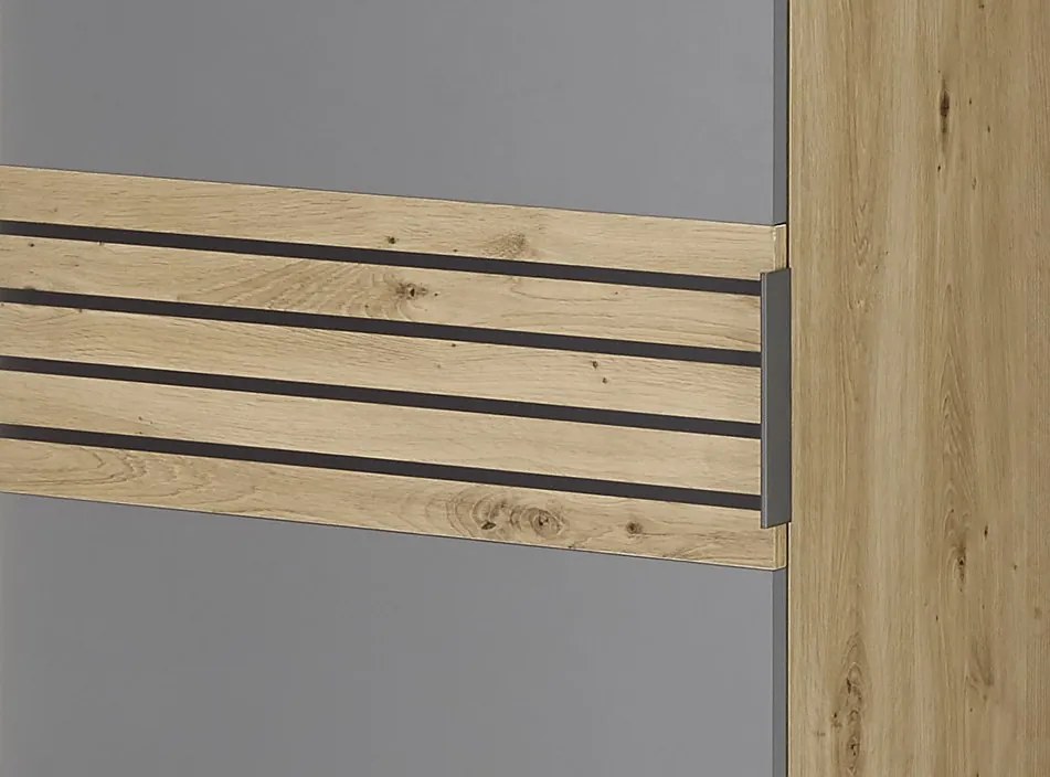 Predsieňová šatníková skriňa Milan, dub artisan/šedá