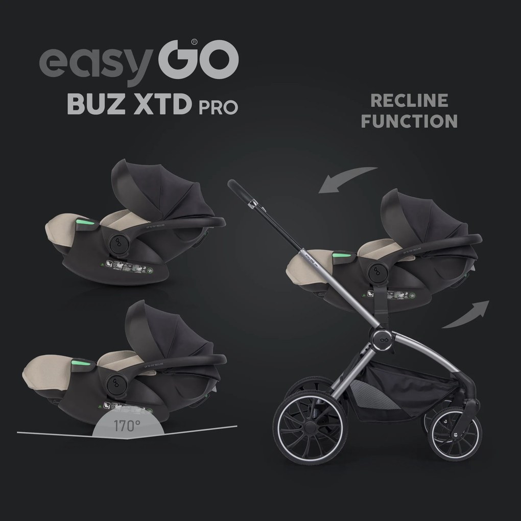 Súprava autosedačky EasyGo Buz Xtd Pro a Buz Pro Body 2 v 1 Taupe