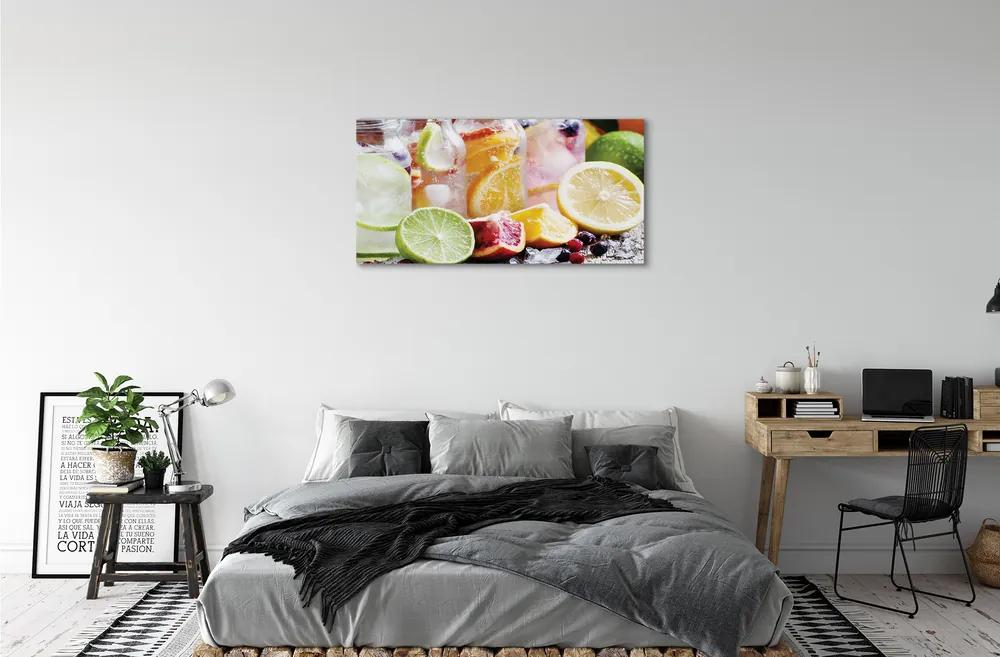 Obraz canvas Poháre ovocný kokteil ľadu 140x70 cm