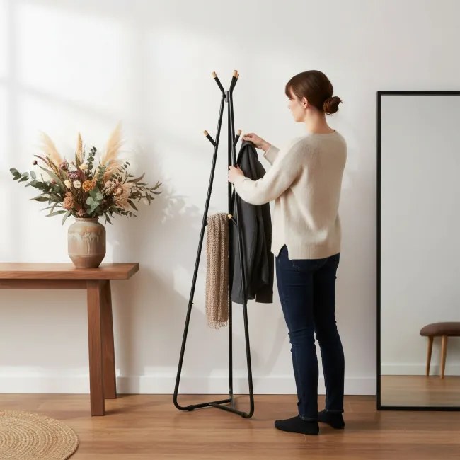 Stojanový vešiak ELIAN čierny