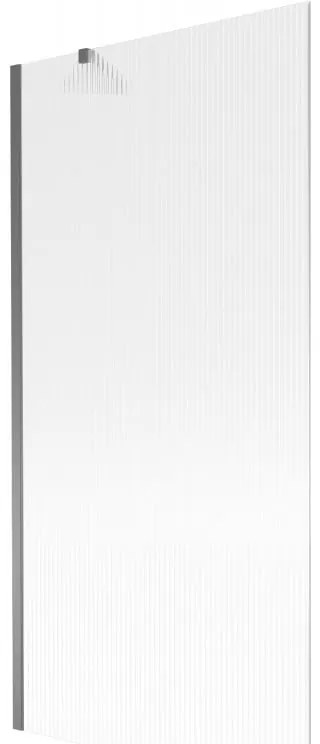 Mexen Next, 1-krídlová vaňová zástena 90 x 150 cm, 6mm sklo Ribs, grafitová, 895-090-000-00-09-95