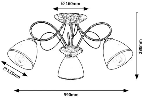 Brilagi - Prisadený luster FRED, 3×E27/60W/230V, priemer 59 cm, lesklý chróm