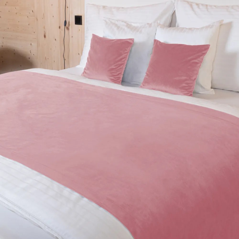 Biante Zamatový prehoz/behúň na posteľ Velvet Prémium SVP-033 Staroružový 50x180 cm