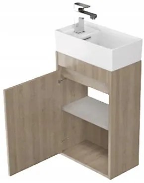 Cersanit Crea, závesná skrinka + umývadlo 40cm, SET B112, dub, S801-286