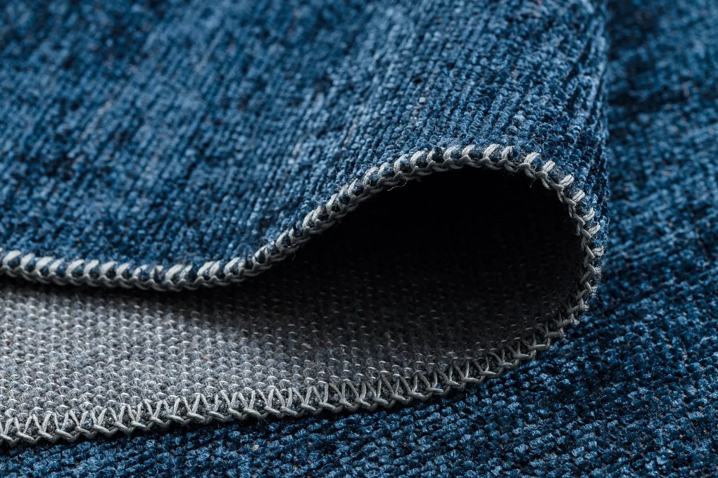 Koberec FLORENCE 24021 Jednfarebný, glamour, plocho tkaný, modrý