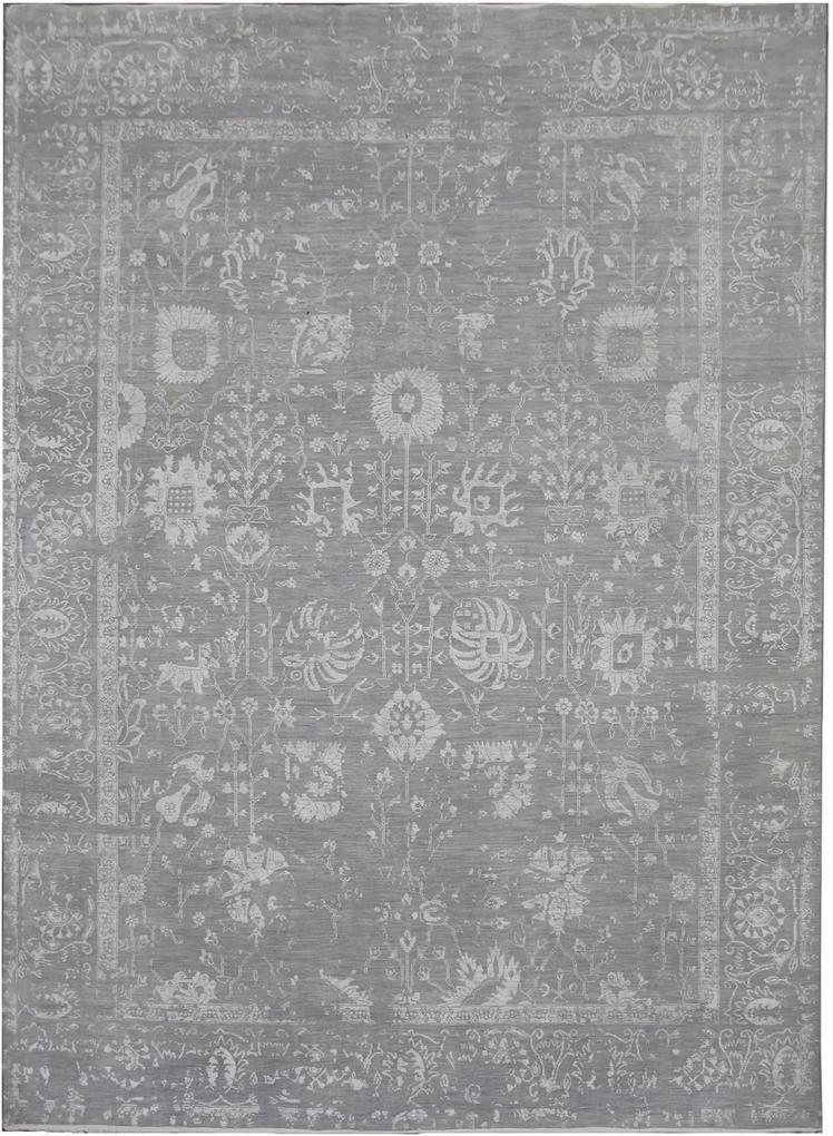 Diamond Carpets koberce Ručně vázaný kusový koberec Diamond DC-VASE 3 Silver/silver - 365x550 cm