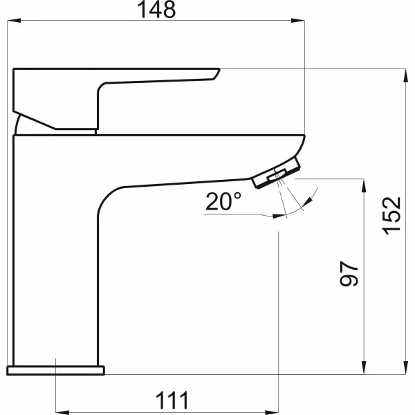 Novaservis - Umývadlová batéria METALIA ECO 15,2 cm matná čierna