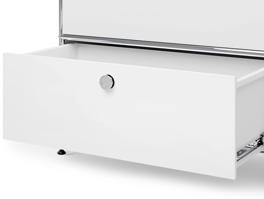 Kovová komoda »CN3« s 3 zásuvkami, biela