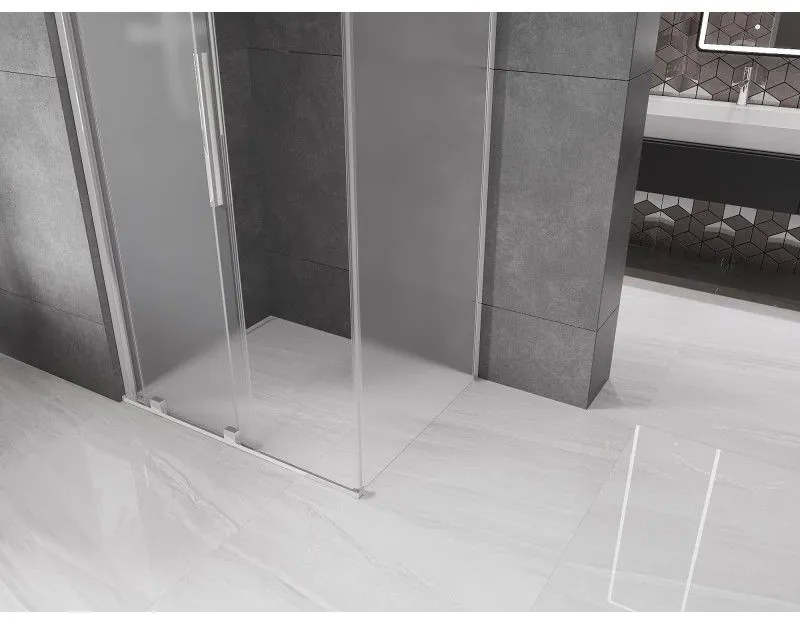 Mexen Velar, sprchový kút s posuvnými dverami 150 x 100 cm, 8mm sklo námraza, chrómová, 871-150-100-31-01