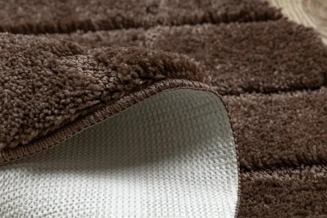 Kúpeľňový koberček SUPREME LINES línie, hnedý kruh