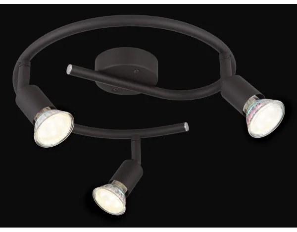 GLOBO 57382-3L - LED Bodové svietidlo OLIWA 3xGU10/3W/230V čierna