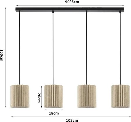 Brilagi - Luster na lane NORDIC WAVE 4xE27/15W/230V ľan/čierna