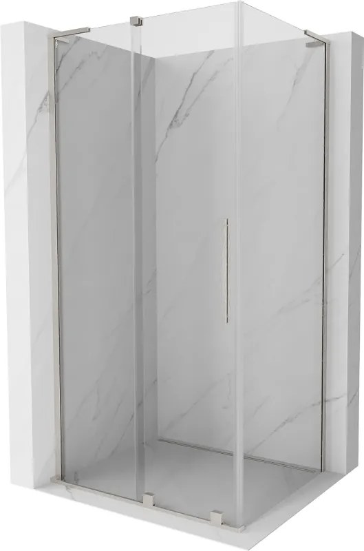 Mexen Velar L, sprchový kút s posuvnými dverami 100 x 110 cm, 8mm číre sklo, brúsená oceľ, 871-100-110-03-97